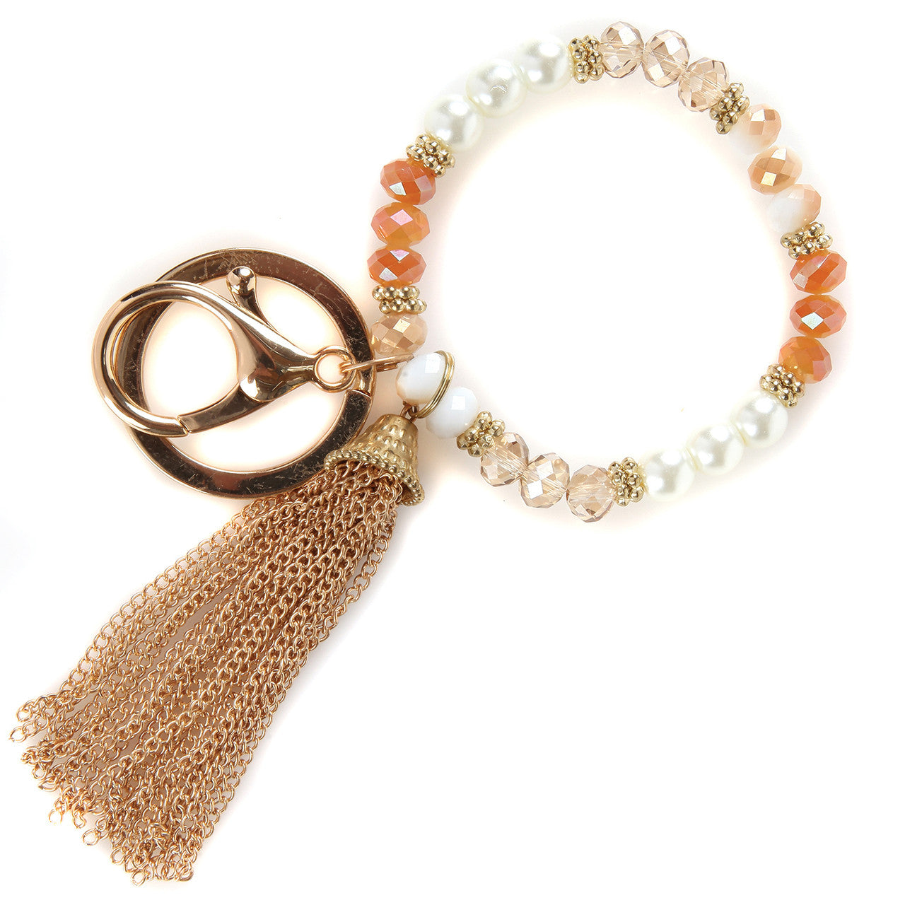 Champagne Bracelet Keychain boojeebeads.